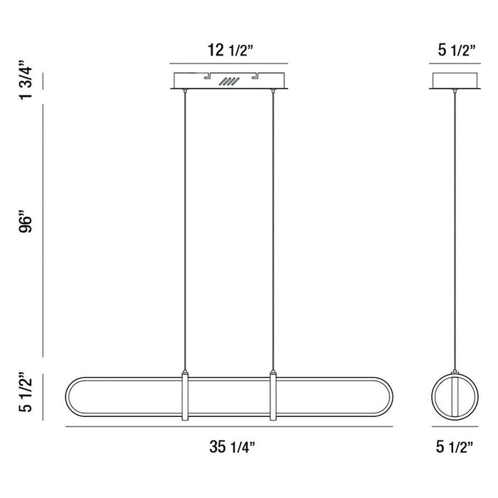 Eurofase 37036-010 LED Chandelier, Matte Black