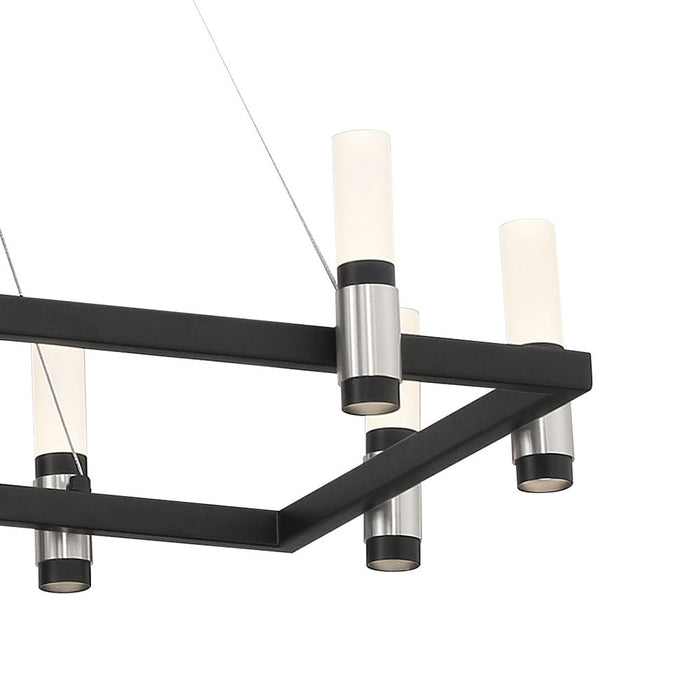 Eurofase 37047-016 LED Chandelier, Satin Nickel/Black