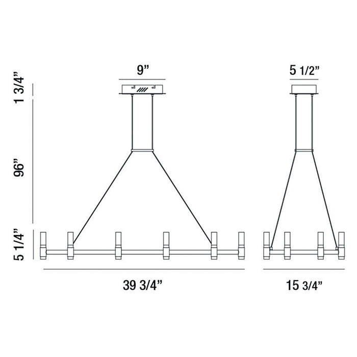 Eurofase 37047-016 LED Chandelier, Satin Nickel/Black