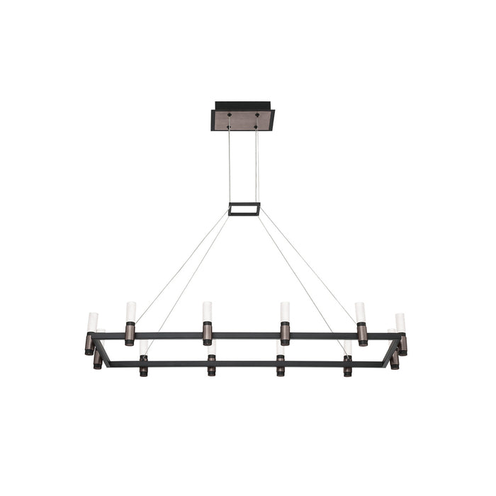 Eurofase 37047-016 LED Chandelier, Satin Nickel/Black