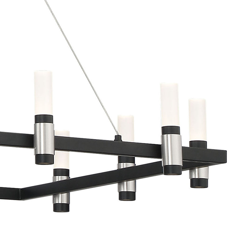 Eurofase 37048-013 LED Chandelier, Satin Nickel Black