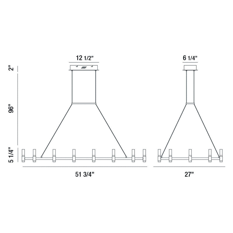 Eurofase 37048-013 LED Chandelier, Satin Nickel Black