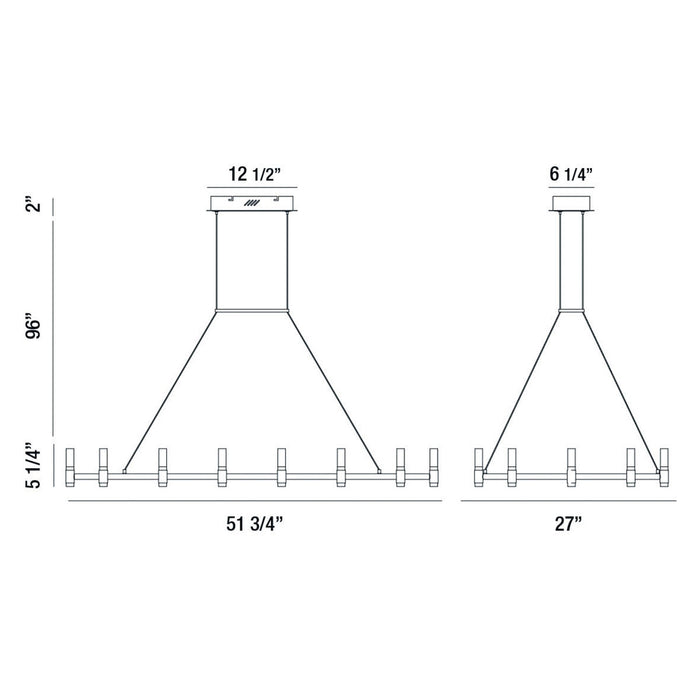 Eurofase 37048-013 LED Chandelier, Satin Nickel Black