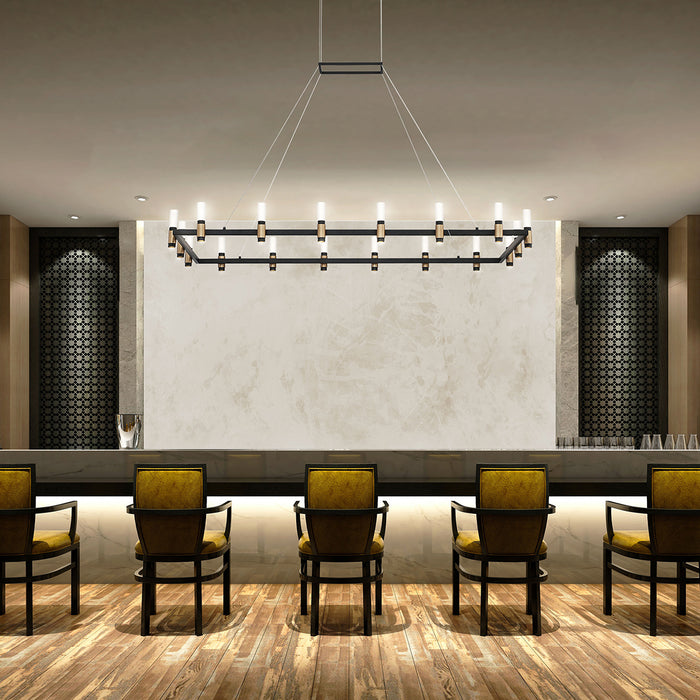 Eurofase 37048-013 LED Chandelier, Satin Nickel Black