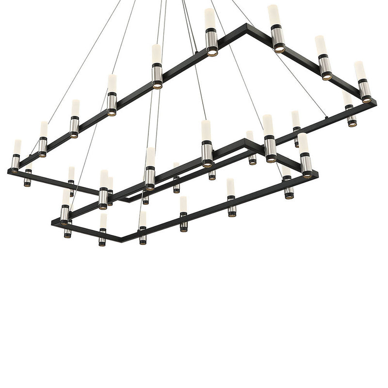 Eurofase 37049-010 LED Chandelier, Satin Nickel Black
