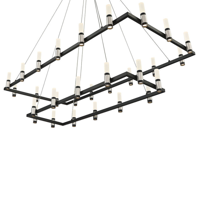 Eurofase 37049-010 LED Chandelier, Satin Nickel Black