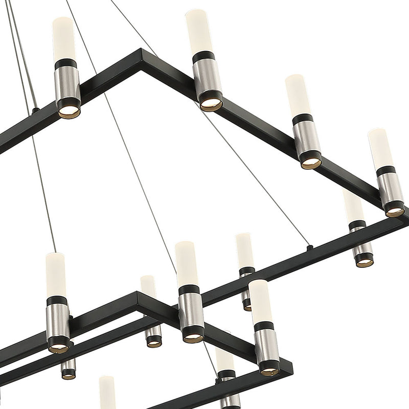 Eurofase 37049-010 LED Chandelier, Satin Nickel Black