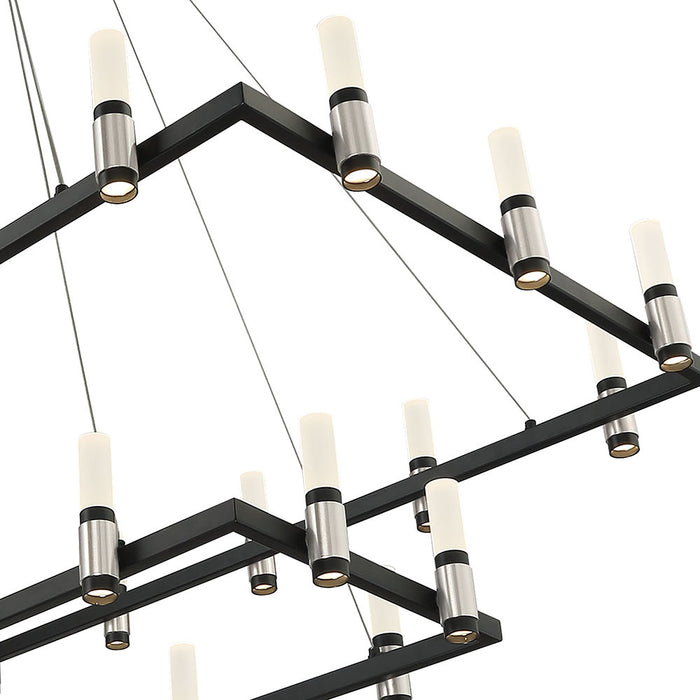 Eurofase 37049-010 LED Chandelier, Satin Nickel Black