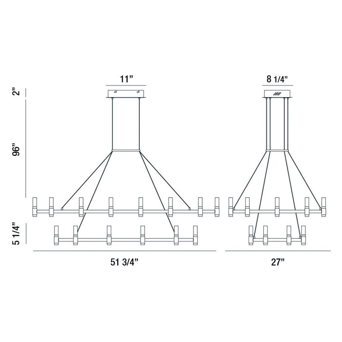 Eurofase 37049-010 LED Chandelier, Satin Nickel Black