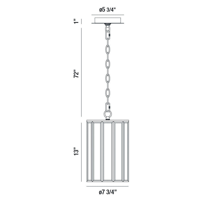 Eurofase 37084-011 One Light Pendant, Brass