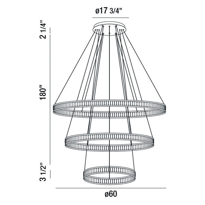 Eurofase 37090-012 LED Chandelier, Black