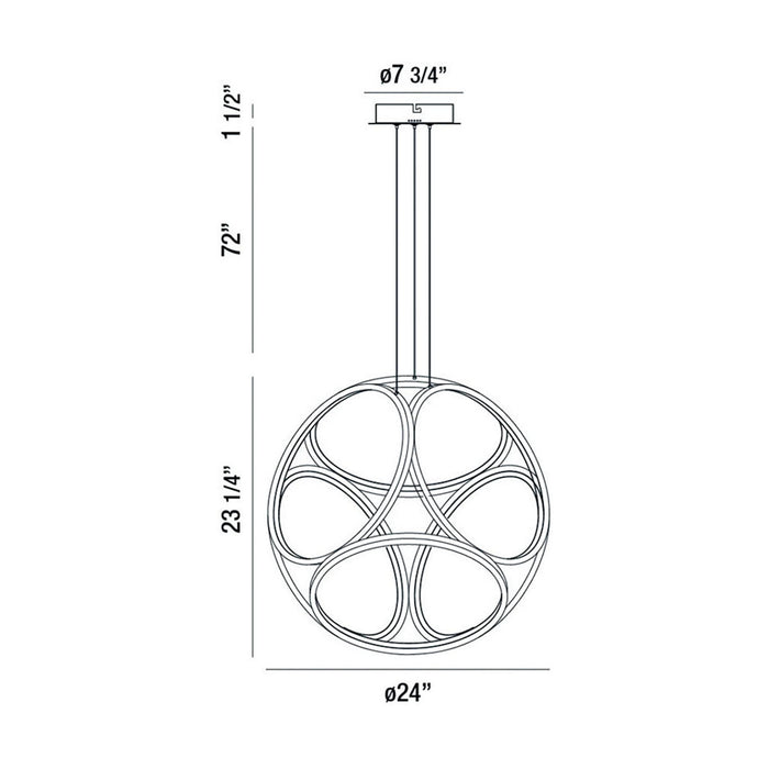 Eurofase 37102-020 LED Pendant, Gold