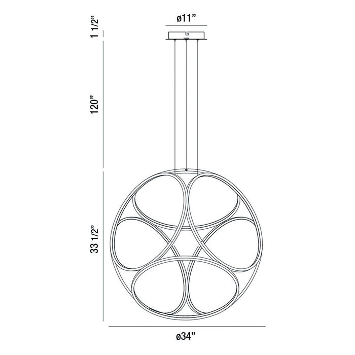 Eurofase 37104-016 LED Pendant, Chrome