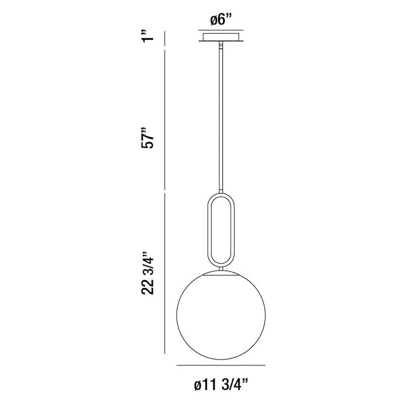 Eurofase 37233-036 One Light Pendant, Gold