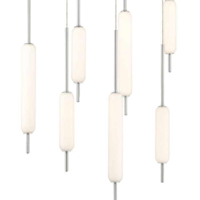 Eurofase 37236-042 LED Chandelier, Satin Nickel