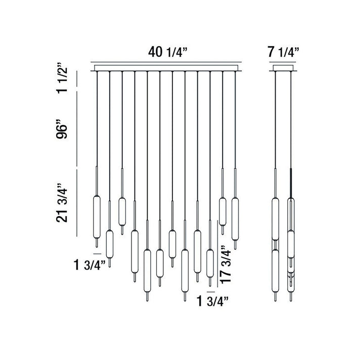 Eurofase 37236-042 LED Chandelier, Satin Nickel