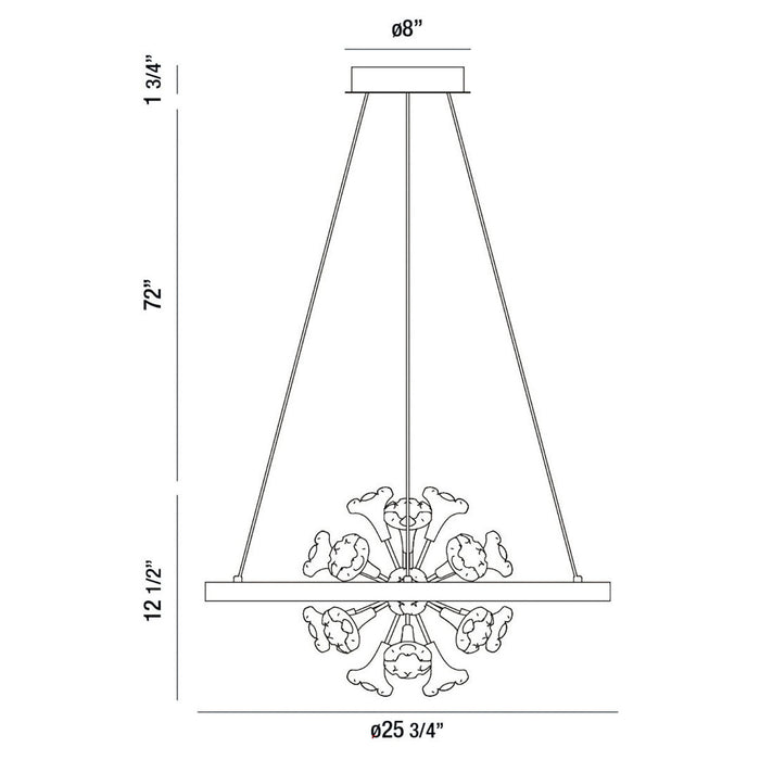 Eurofase 37342-012 LED Chandelier, Silver