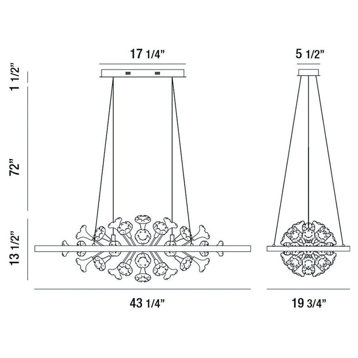 Eurofase 37344-016 LED Chandelier, Silver