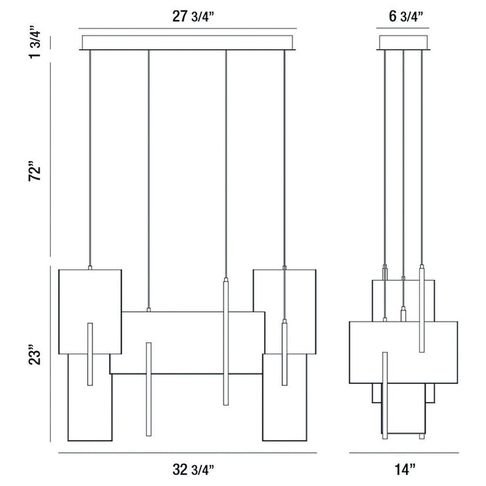 Eurofase 37345-013 LED Chandelier, Gold