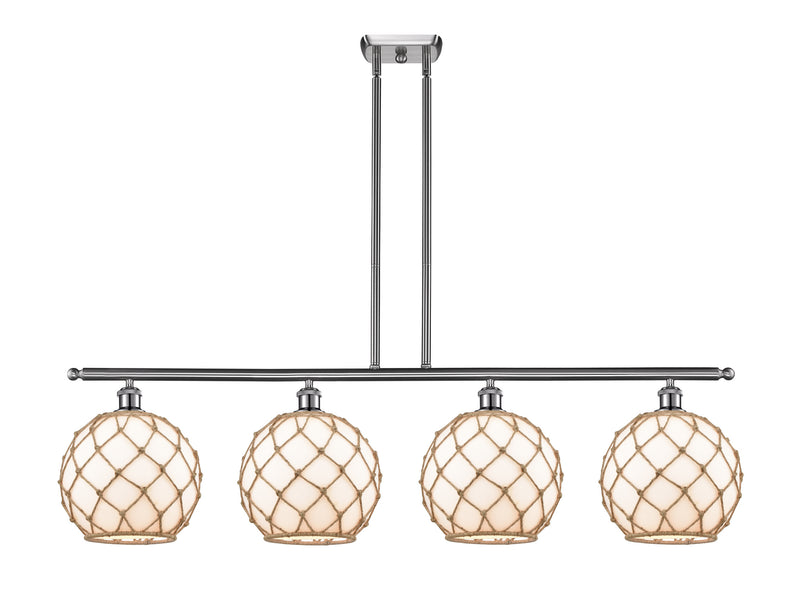 Innovations 516-4I-SN-G121-10RB Four Light Island Pendant, Brushed Satin Nickel