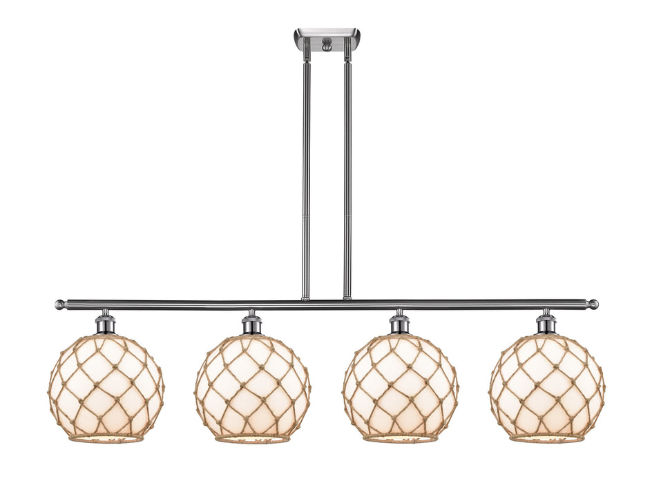 Innovations 516-4I-SN-G121-10RB Four Light Island Pendant, Brushed Satin Nickel
