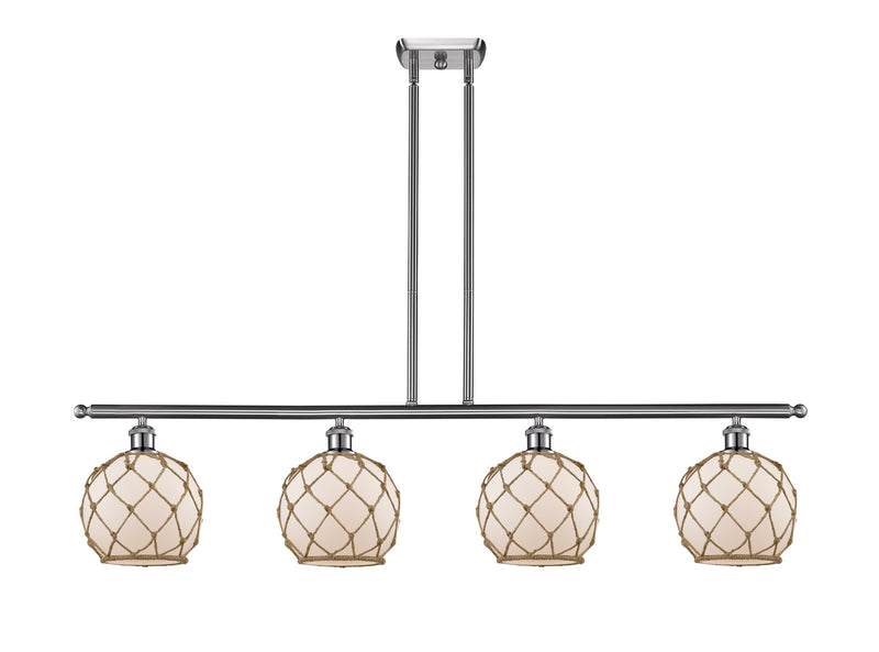 Innovations 516-4I-SN-G121-8RB Four Light Island Pendant, Brushed Satin Nickel