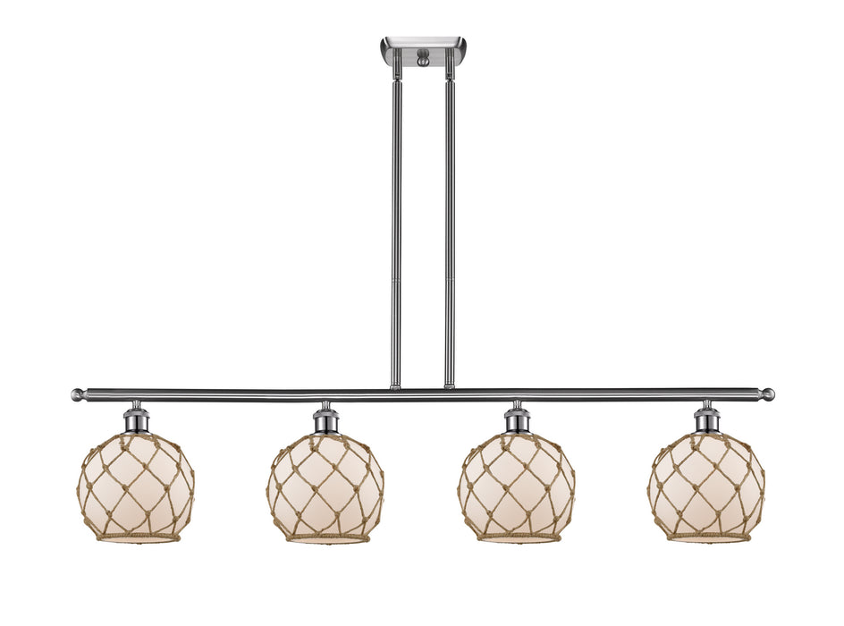 Innovations 516-4I-SN-G121-8RB Four Light Island Pendant, Brushed Satin Nickel