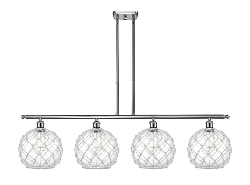 Innovations 516-4I-SN-G122-10RW Four Light Island Pendant, Brushed Satin Nickel