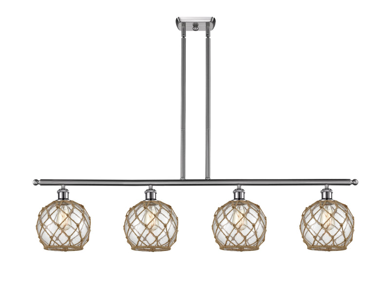 Innovations 516-4I-SN-G122-8RB Four Light Island Pendant, Brushed Satin Nickel