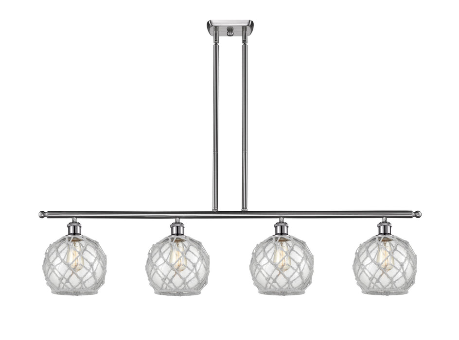 Innovations 516-4I-SN-G122-8RW Four Light Island Pendant, Brushed Satin Nickel