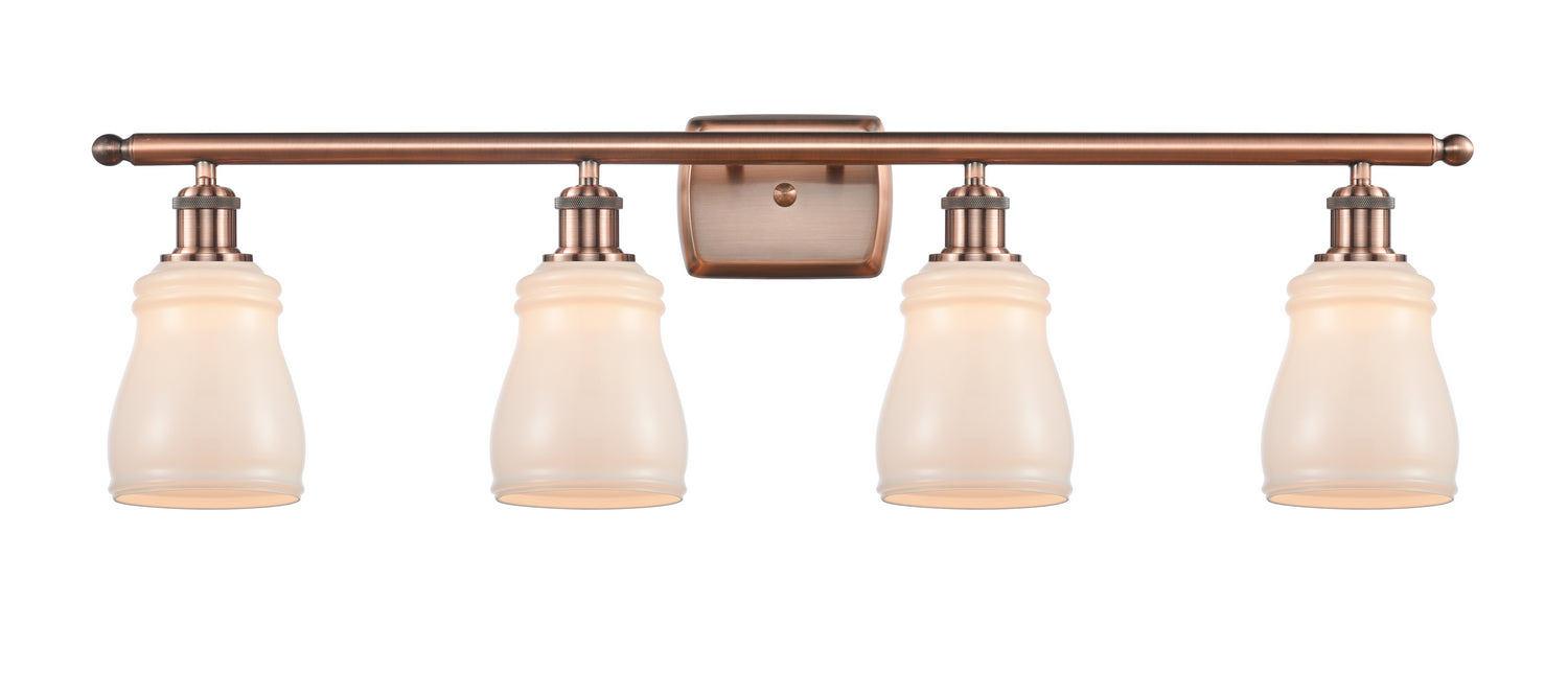 Innovations 516-4W-AC-G391 Four Light Bath Vanity, Antique Copper