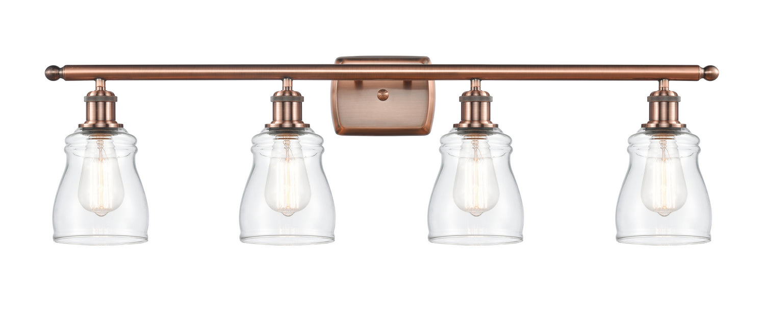 Innovations 516-4W-AC-G392 Four Light Bath Vanity, Antique Copper