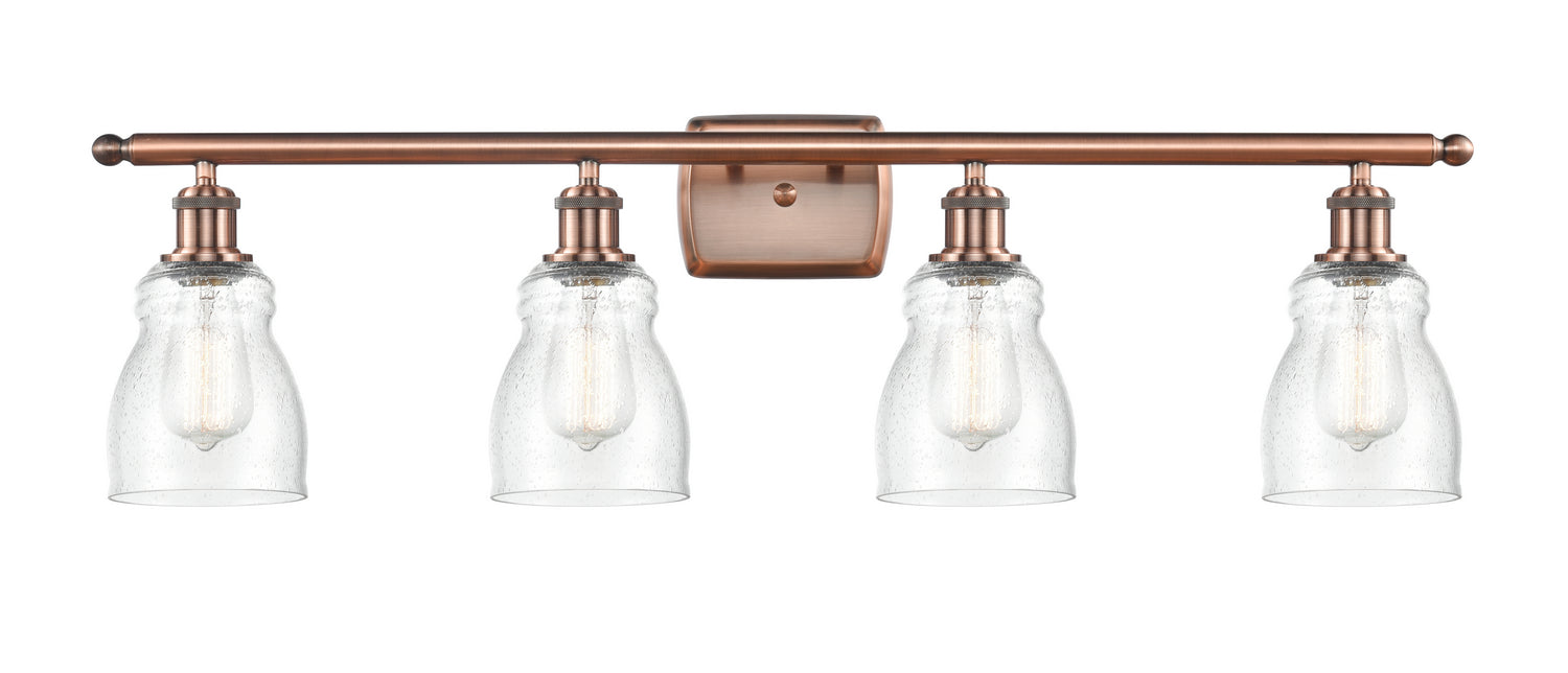Innovations 516-4W-AC-G394 Four Light Bath Vanity, Antique Copper