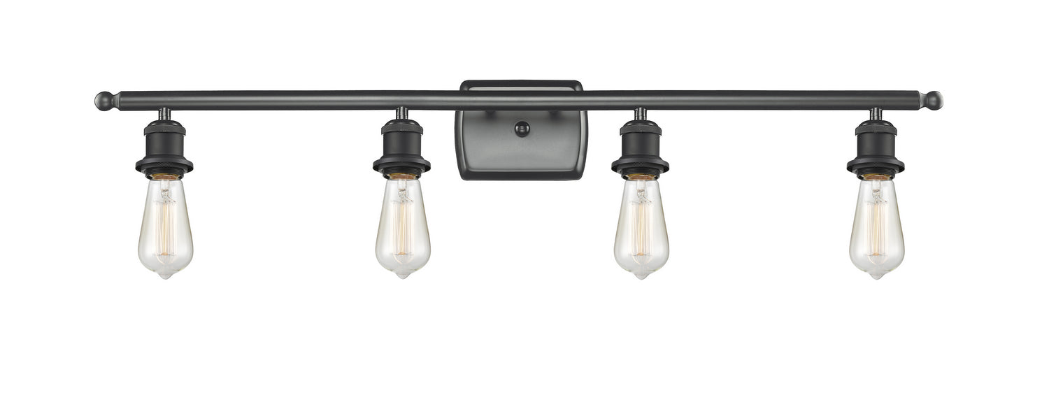 Innovations 516-4W-BK-M14-BK Four Light Bath Vanity, Matte Black
