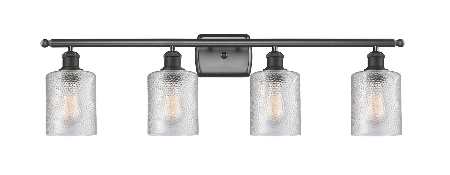 Innovations 516-4W-BK-G112 Four Light Bath Vanity, Matte Black
