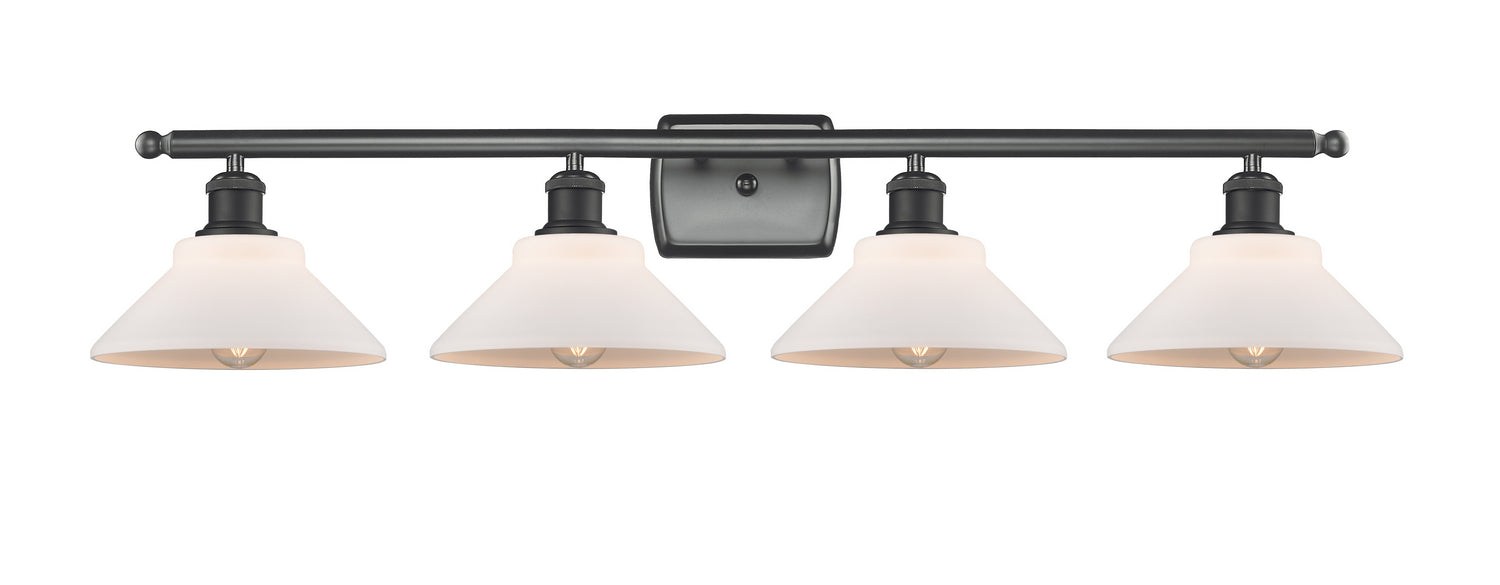 Innovations 516-4W-BK-G131 Four Light Bath Vanity, Matte Black