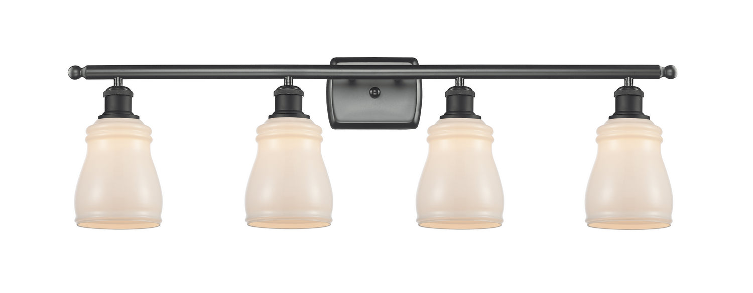 Innovations 516-4W-BK-G391 Four Light Bath Vanity, Matte Black
