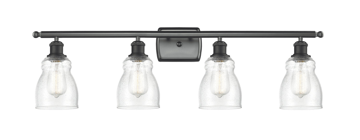 Innovations 516-4W-BK-G394 Four Light Bath Vanity, Matte Black