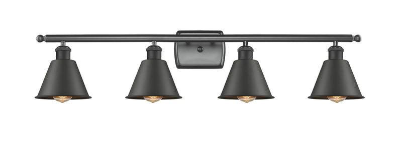 Innovations 516-4W-BK-M8 Four Light Bath Vanity, Matte Black