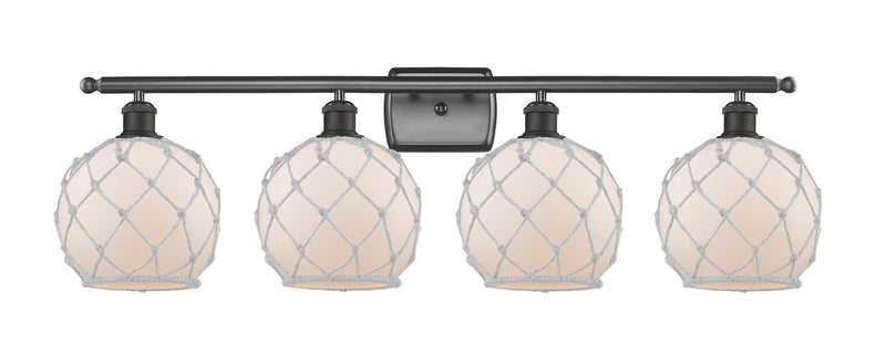 Innovations 516-4W-OB-G121-8RW Four Light Bath Vanity, Oil Rubbed Bronze