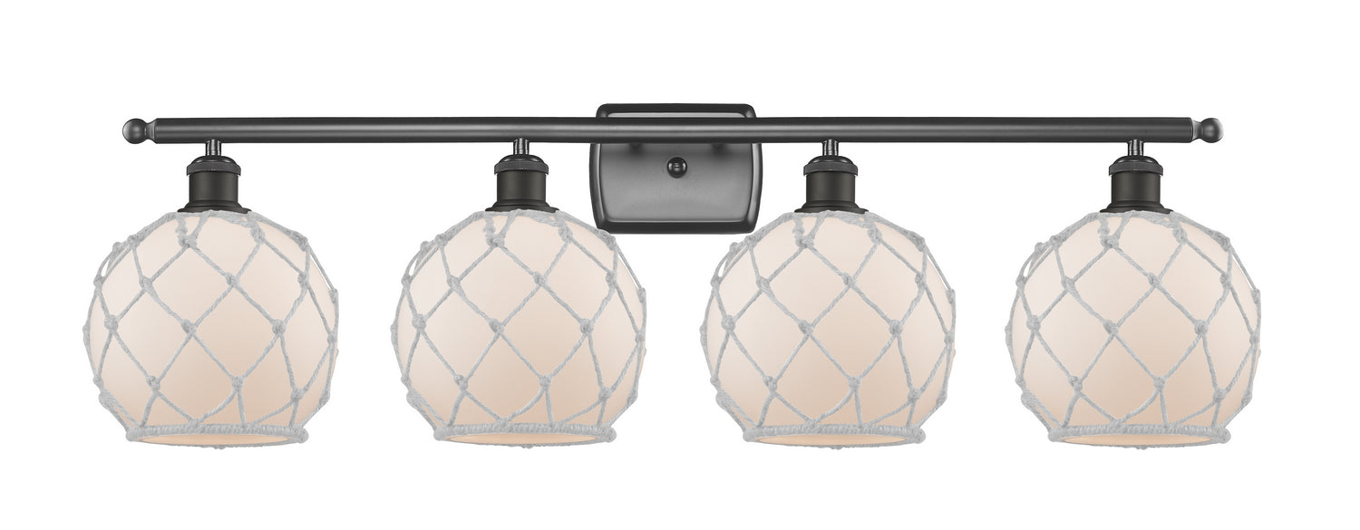 Innovations 516-4W-OB-G121-8RW Four Light Bath Vanity, Oil Rubbed Bronze