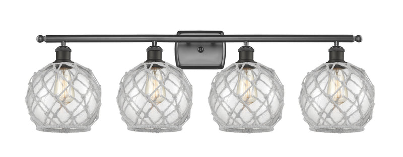 Innovations 516-4W-OB-G122-8RW Four Light Bath Vanity, Oil Rubbed Bronze