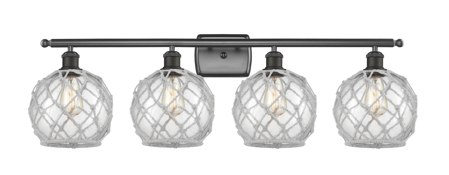 Innovations 516-4W-OB-G122-8RW Four Light Bath Vanity, Oil Rubbed Bronze