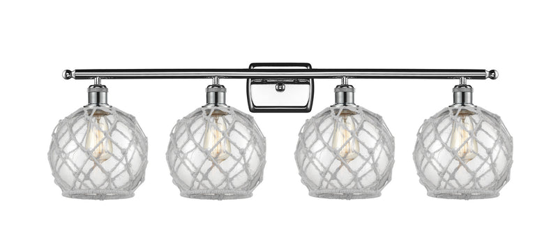 Innovations 516-4W-PC-G122-8RW Four Light Bath Vanity, Polished Chrome