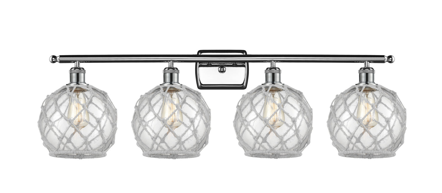 Innovations 516-4W-PC-G122-8RW Four Light Bath Vanity, Polished Chrome