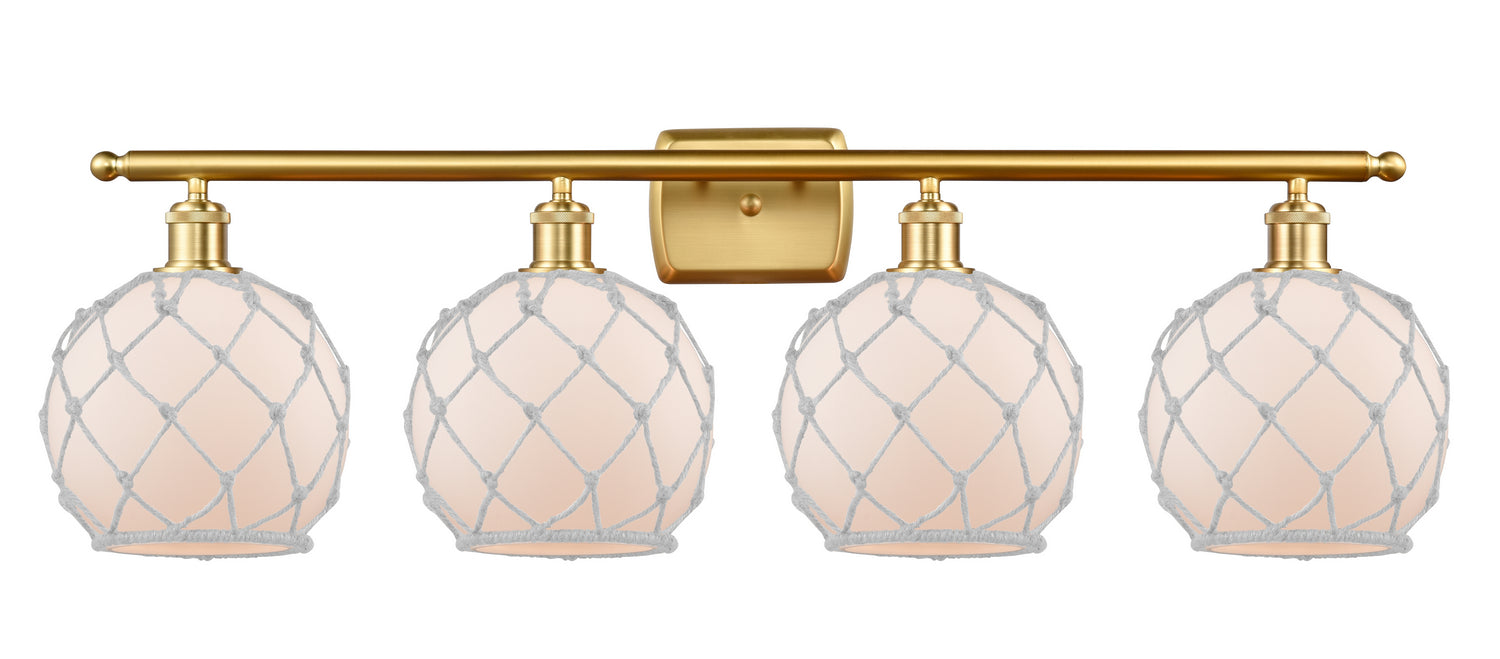 Innovations 516-4W-SG-G121-8RW Four Light Bath Vanity, Satin Gold