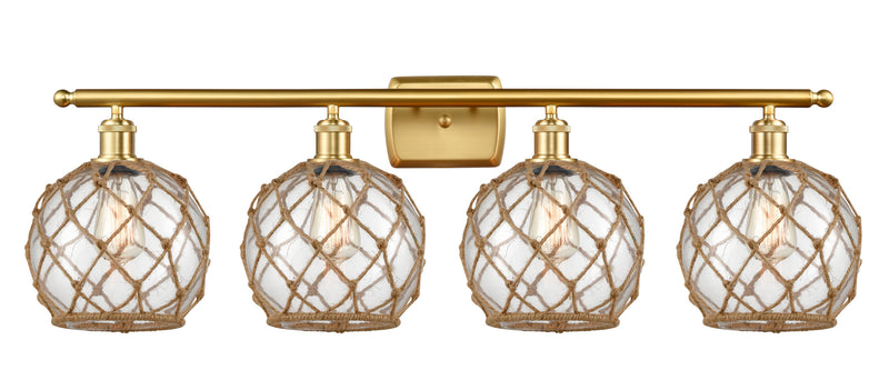 Innovations 516-4W-SG-G122-8RB Four Light Bath Vanity, Satin Gold