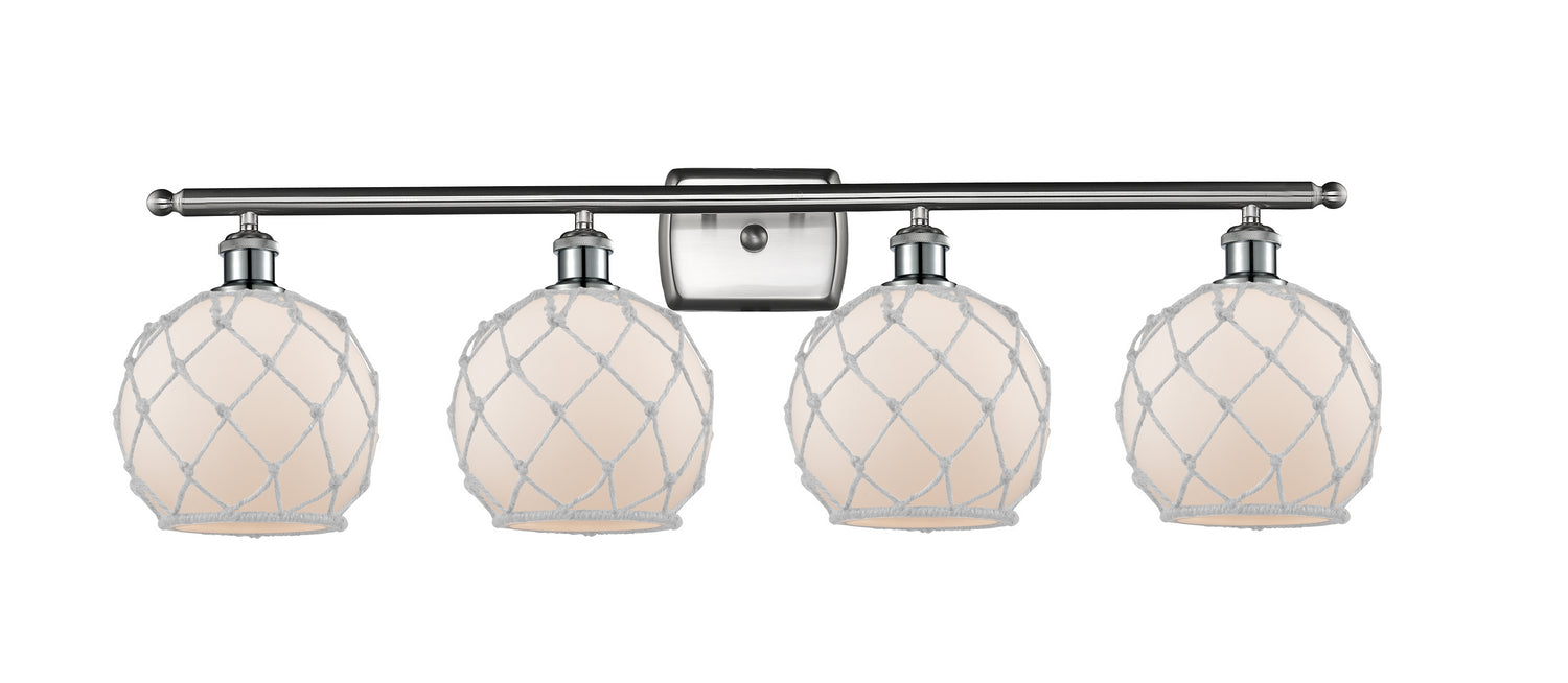 Innovations 516-4W-SN-G121-8RW Four Light Bath Vanity, Brushed Satin Nickel
