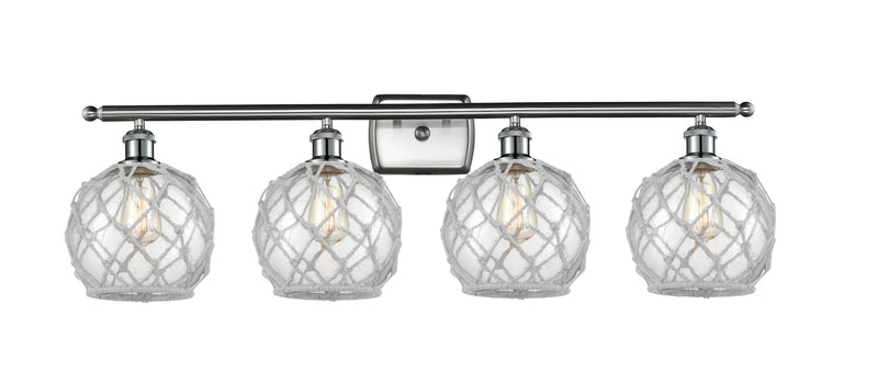 Innovations 516-4W-SN-G122-8RW Four Light Bath Vanity, Brushed Satin Nickel