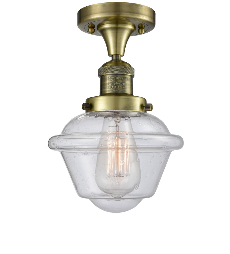 Innovations 517-1CH-AB-G534-LED LED Semi-Flush Mount, Antique Brass